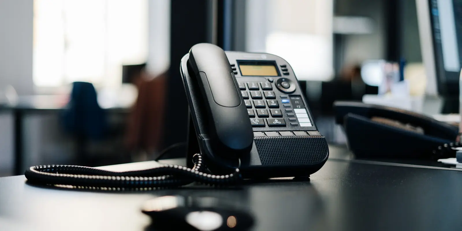 Office desk phone ready to answer business calls (AI Calling Agent (AI Voice Agent))