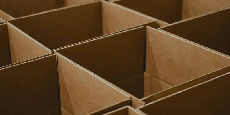 Open cardboard boxes ready for e-commerce orders