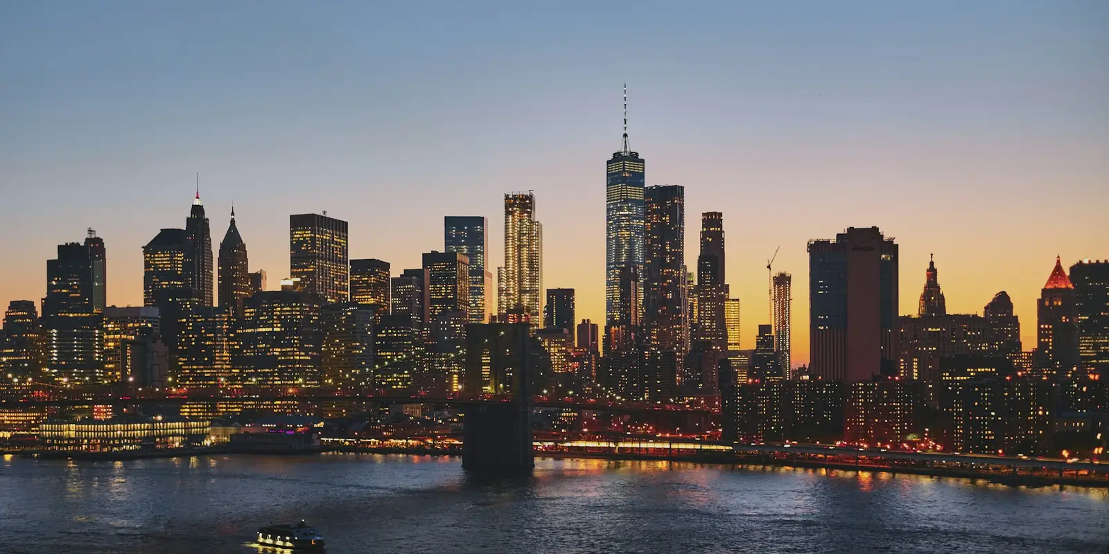 New York City skyline and the Brooklyn Bridge