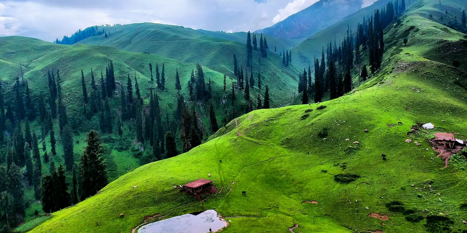 Green mountain landscape in northern Pakistan