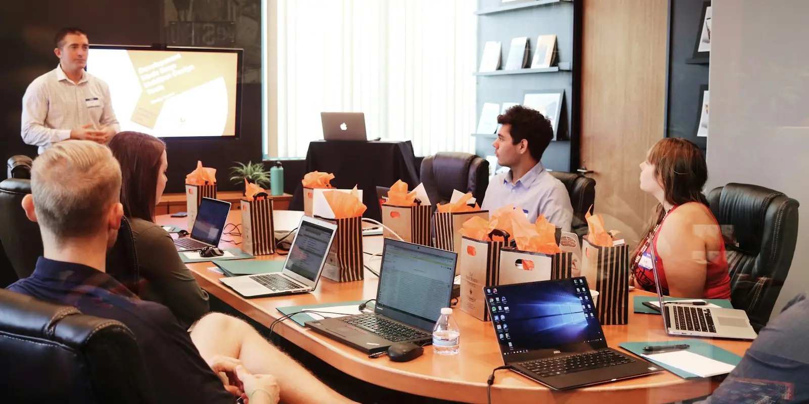 Marketing leader presenting strategy to a team, UAE