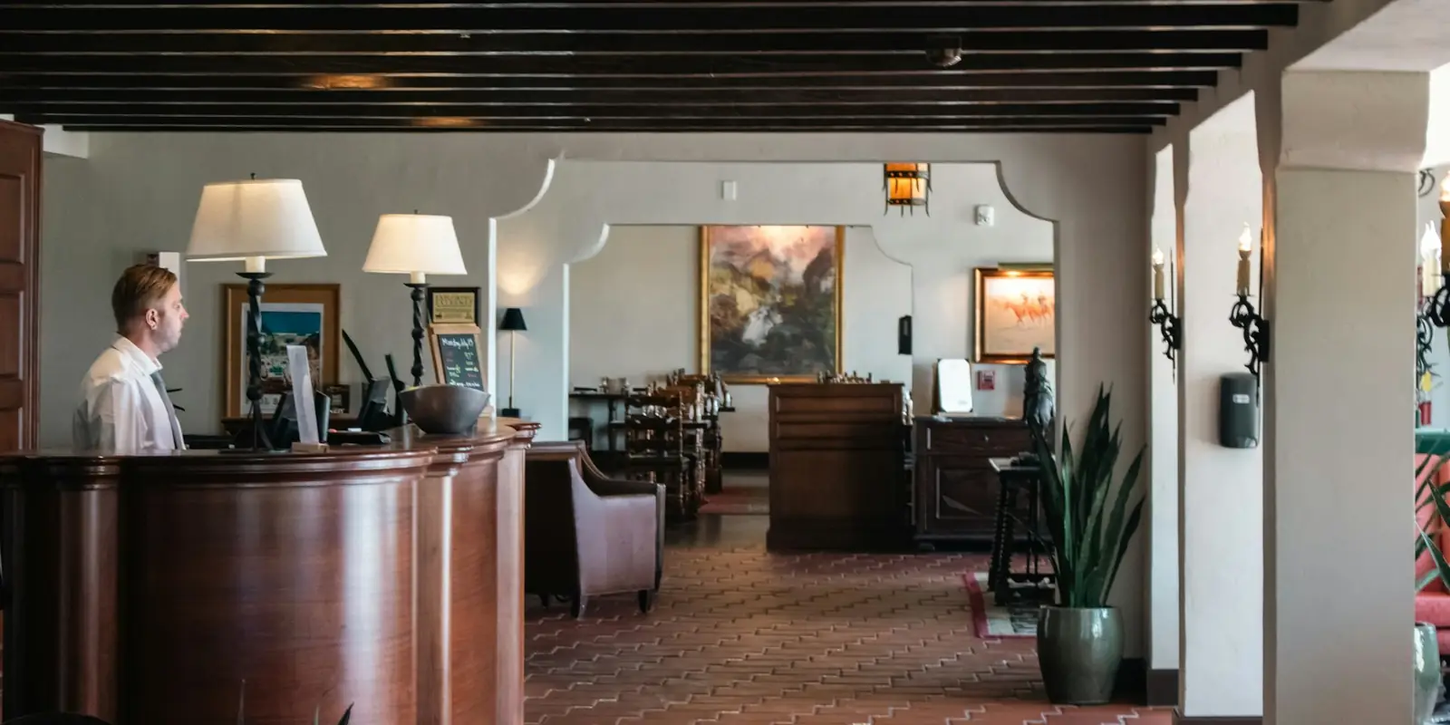 Hotel lobby and reception desk, Australia