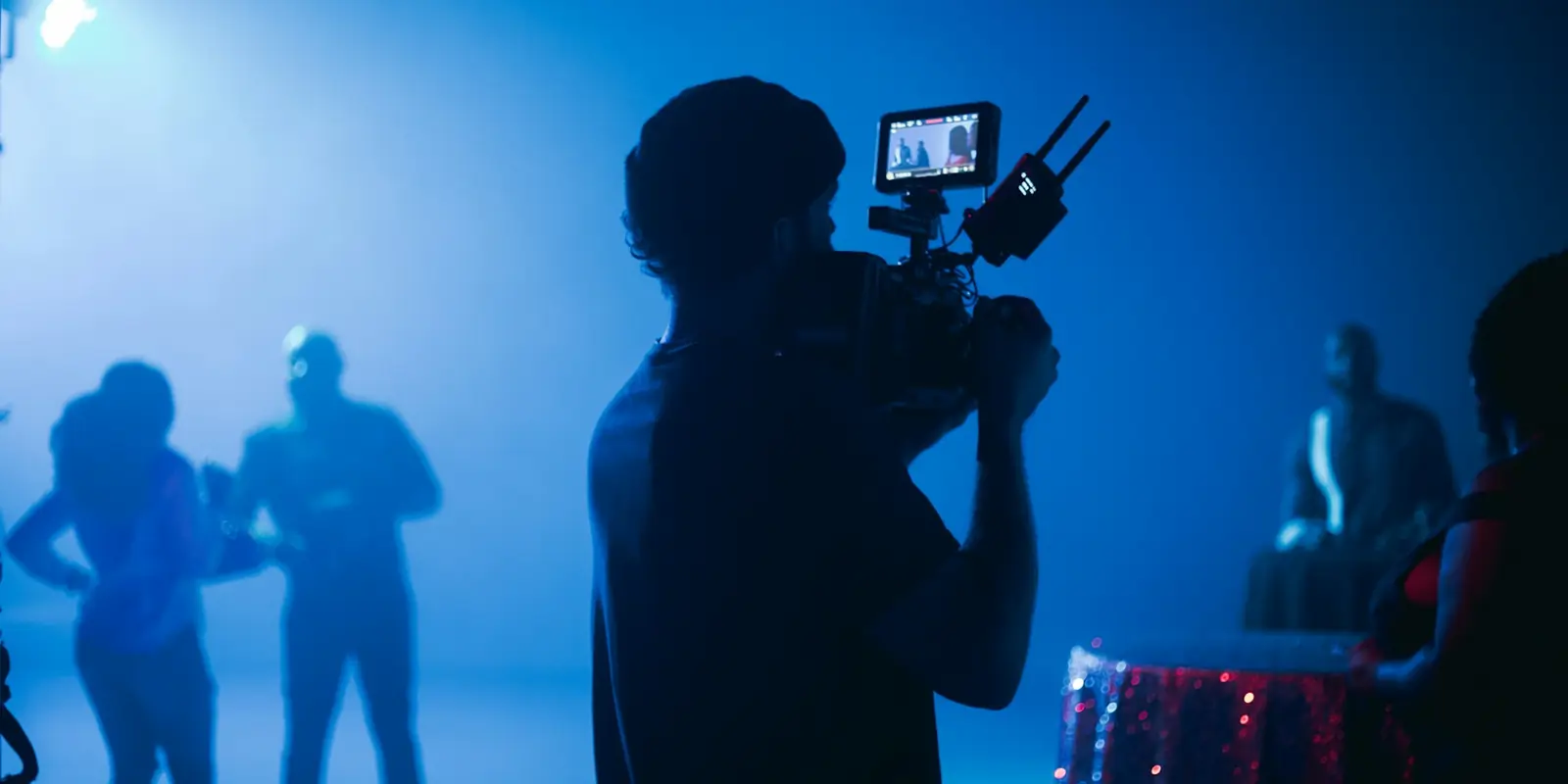 Content creator filming in a studio, Pakistan
