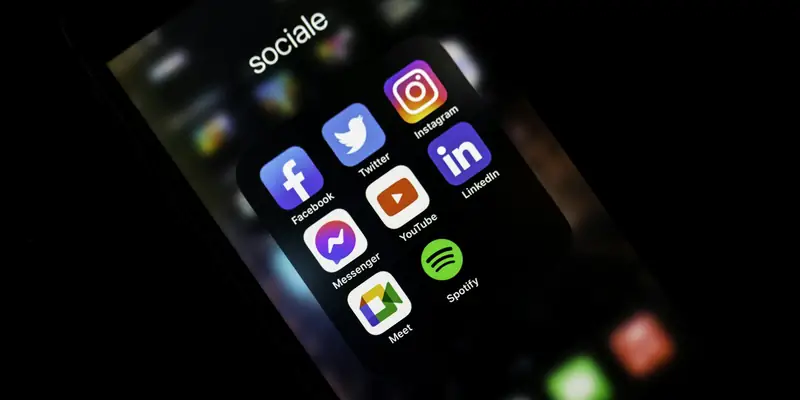 Smartphone showing social media apps