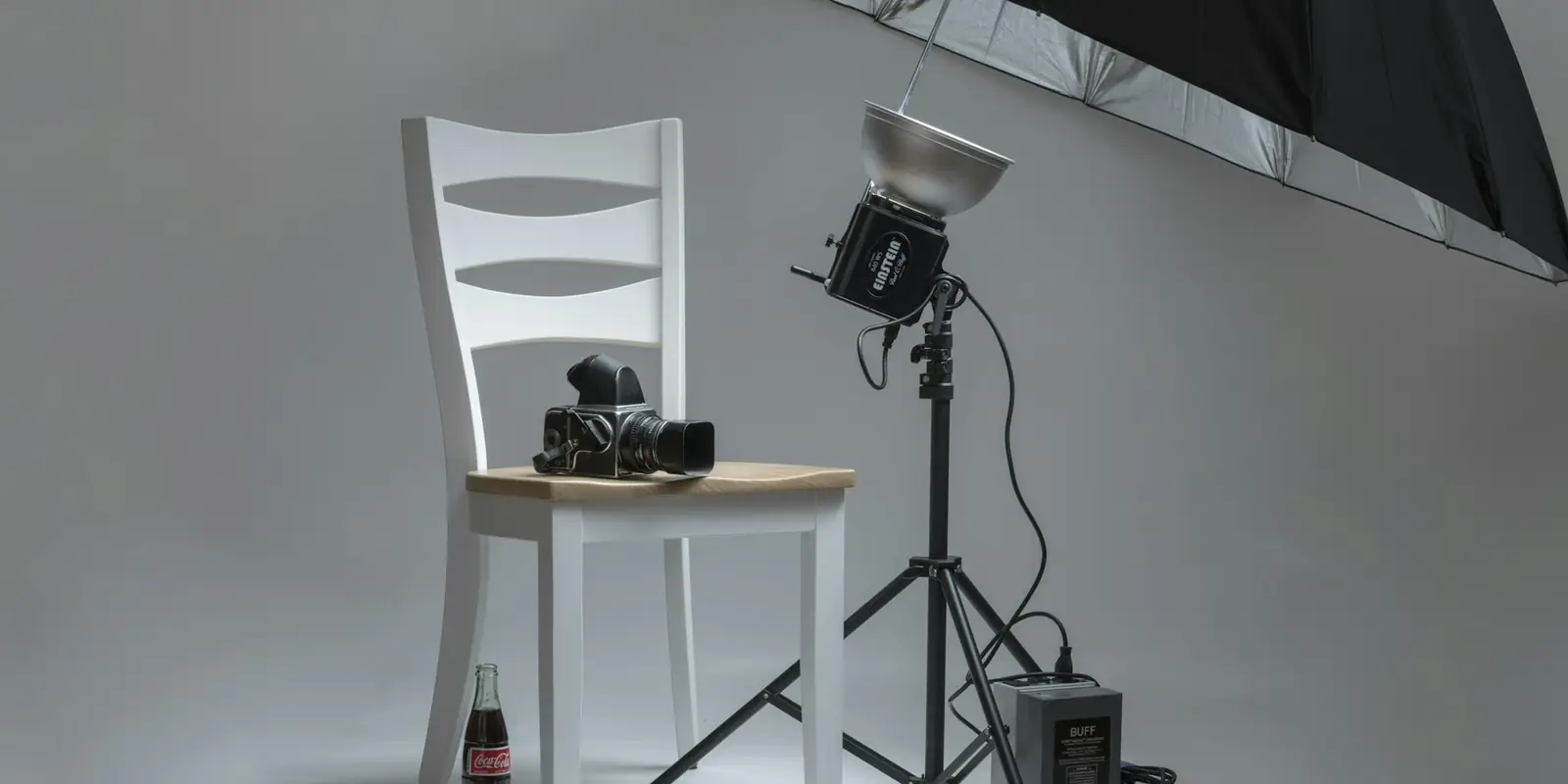 Product photography studio with lighting
