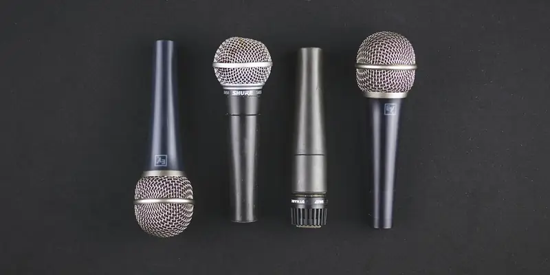 Press microphones ready for a media interview